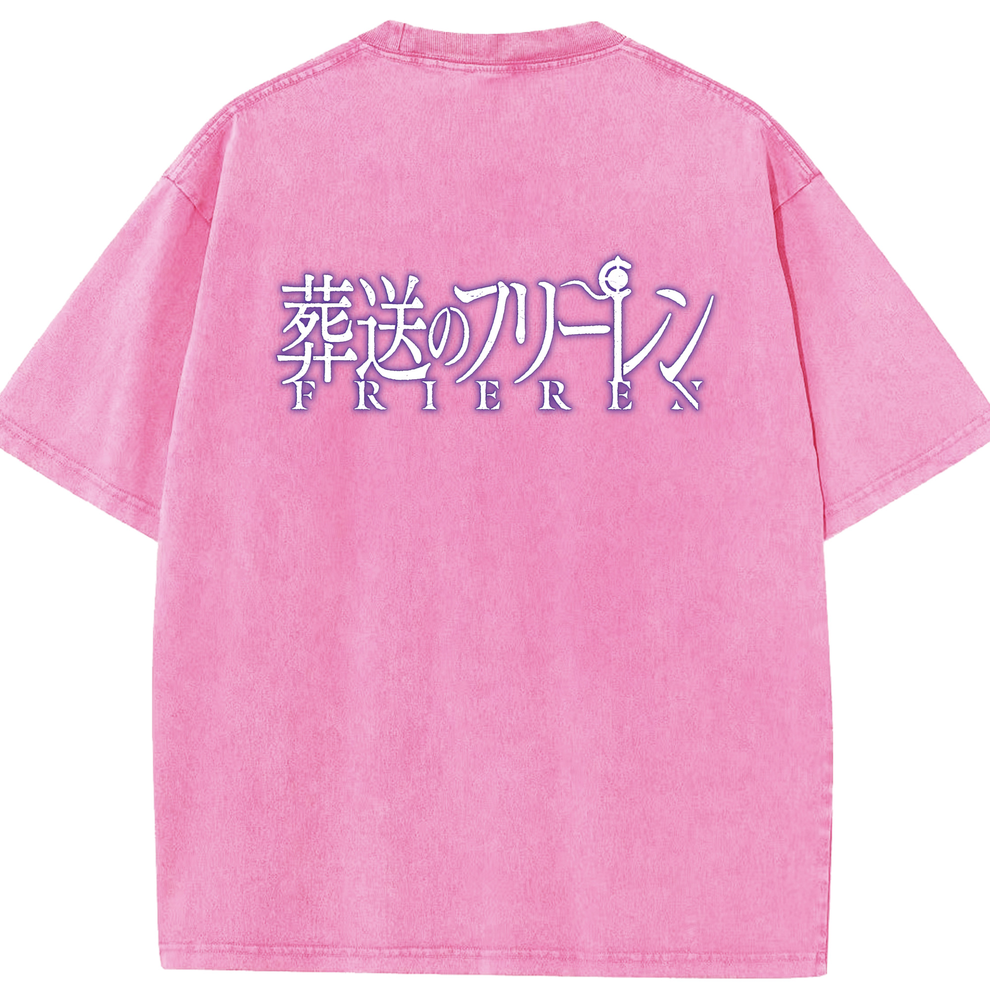 （画像用） 葬送のフリーレン Frieren 綿100% ヴィンテージ風 半袖Tシャツ（背面プリント）